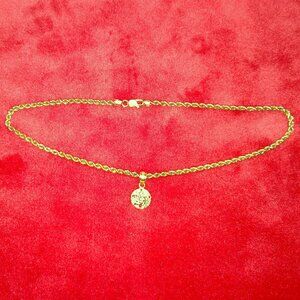 10K Gold Anklet with Sand Dollar Charm.  10 inches.